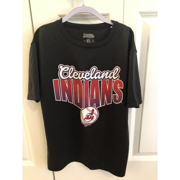 Youth Large Majestic Cleveland Indians CHIEF WAHOO MLB T-Shirt - Picture 1 of 2
